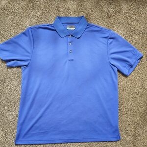 PGA Tour Airflux Mens XL Blue Short Sleeve Mesh Golf Polo Shirt